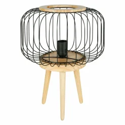 OSTARIA Lampe à poser bois et métal (H38 cm) Cicerone Noir Outlet