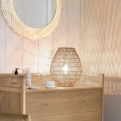ATMOSPHERA Lampe à poser bois et papier (H35,5 cm) Etel Naturel