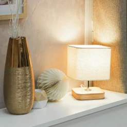 ATMOSPHERA Lampe à poser bois (H21 cm) Toxey Ivoire Best