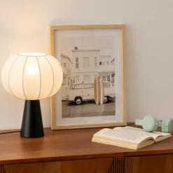 Atmosphera, cru017dateur d'intu017drieur Lampe à poser coton (25 cm) Tobie Noir New