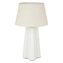 OSTARIA Lampe à poser céramique et coton (H45 cm) Cezanne he Blanc Discount