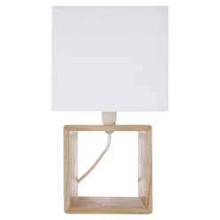 ATMOSPHERA Lampe à poser en bois (H32 cm) Kara he Blanc Clearance