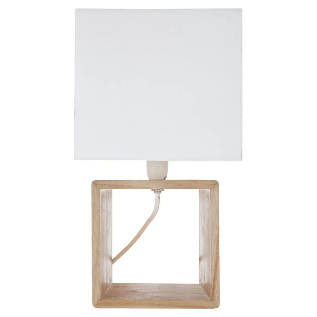 ATMOSPHERA Lampe à poser en bois (H32 cm) Kara he Blanc Clearance