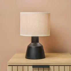 OSTARIA Lampe à poser en ciment (H29 cm) Portland et beige Noir Hot