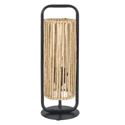 OSTARIA Lampe à poser en Corde et Métal (H37 cm) Tanzanie et beige Noir Online