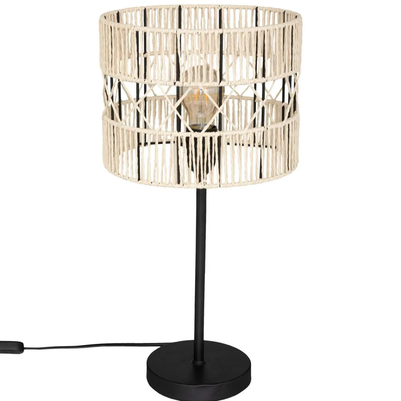 ATMOSPHERA Lampe à poser en corde (H47 cm) Cosy Beige New