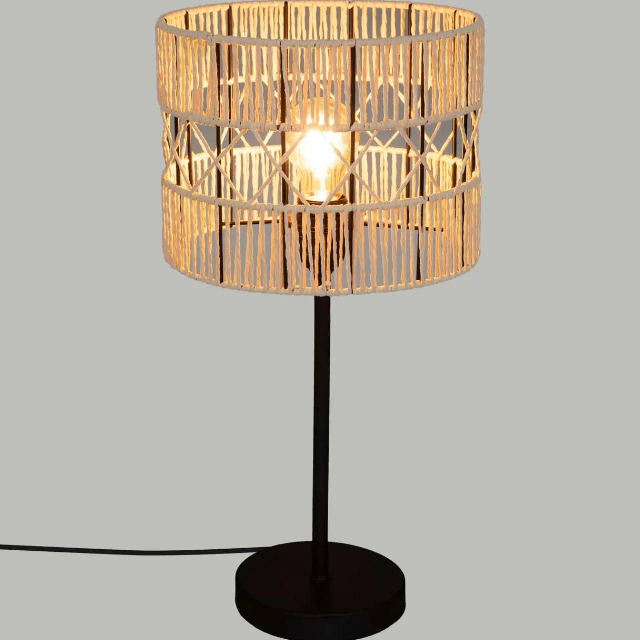 ATMOSPHERA Lampe à poser en corde (H47 cm) Cosy Beige New