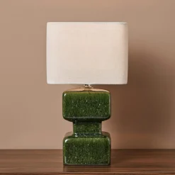 OSTARIA Lampe à poser en céramique (H34 cm) Céladon e Vert Online