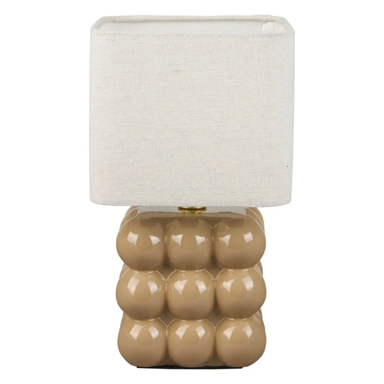OSTARIA Lampe à poser en céramique (H27 cm) Pompon Beige