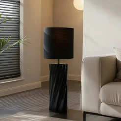 OSTARIA Lampe à poser en Céramique (H104 cm) Twist e Noir New