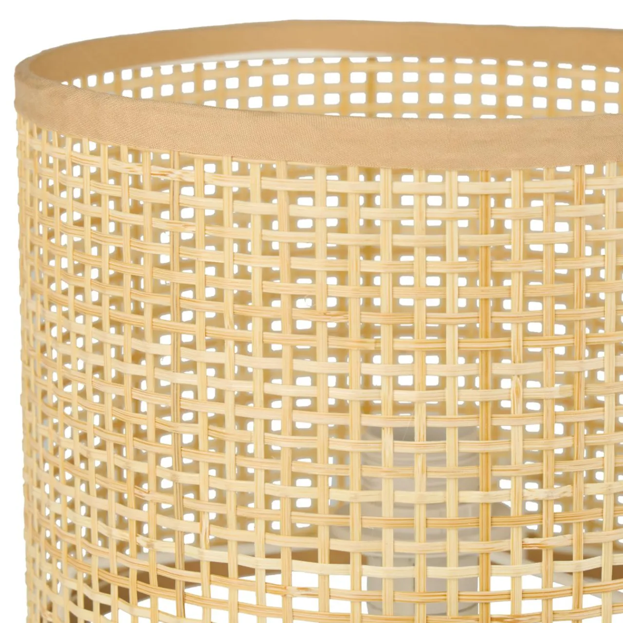 OSTARIA Lampe à poser en métal et bambou (H35 cm) Amphore Beige Discount