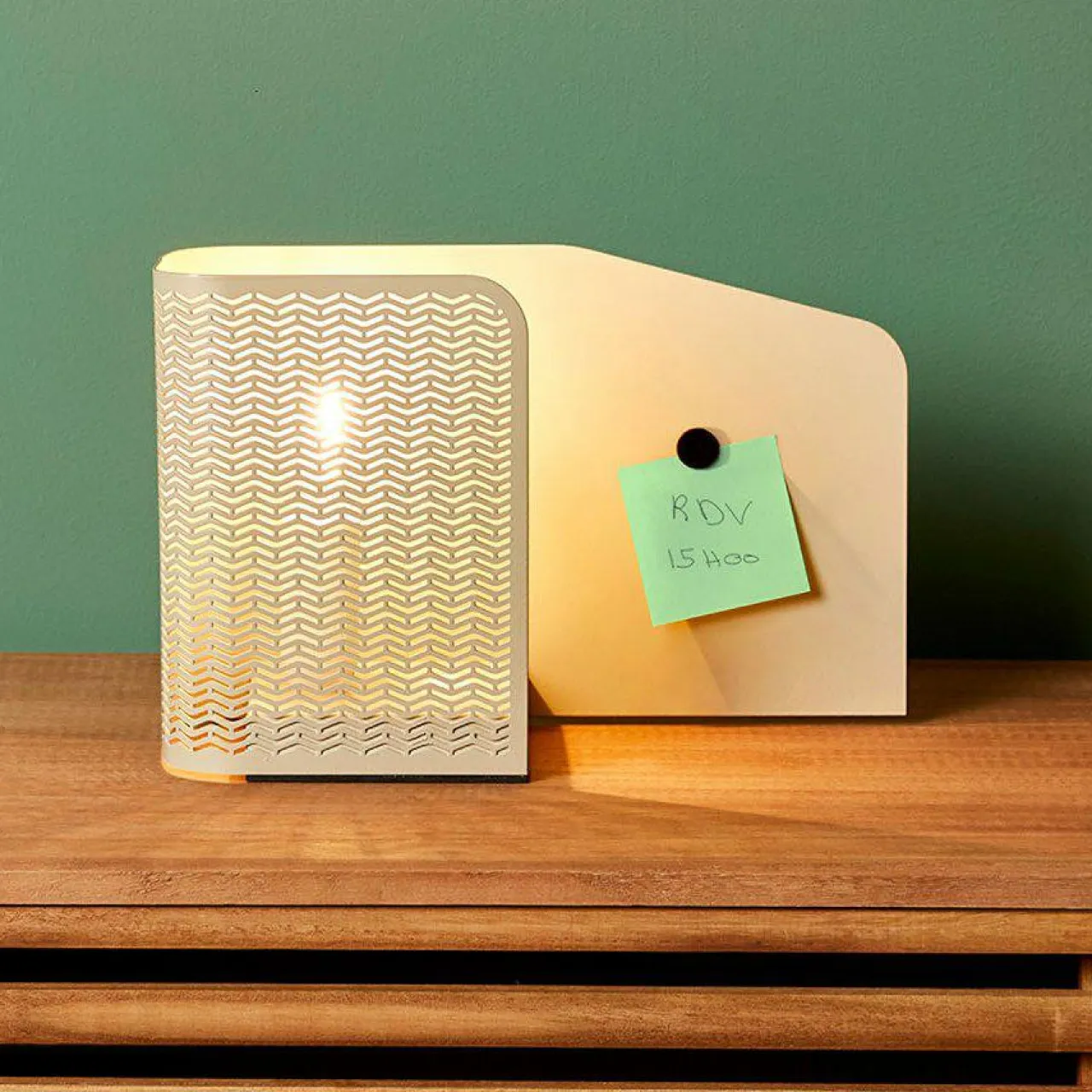OSTARIA Lampe à poser en métal (L25 x H16 cm) Aladin Noisette Outlet