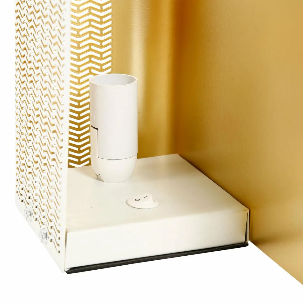 OSTARIA Lampe à poser en métal (L25 x H16 cm) Aladin Dorée et he Blanc Online