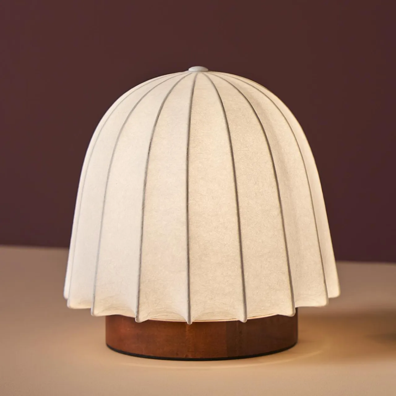 OSTARIA Lampe à poser en Tissu et Métal (H19 cm) Marcel Marron