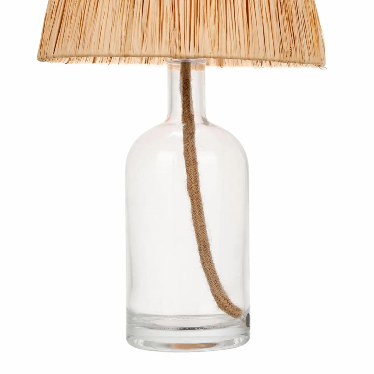 OSTARIA Lampe à poser en verre et corde (H40 cm) Haddock Naturel New