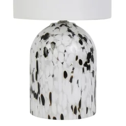OSTARIA Lampe à poser en Verre et Lin (H31 cm) Pepper e Noir New
