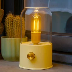 #N/A Lampe tempête sans fil rechargeable USB (H20 cm) Jaune Sale