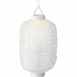 #N/A Lanterne chinoise solaire nylon LED (D20 cm) Ellipse chaud Blanc New