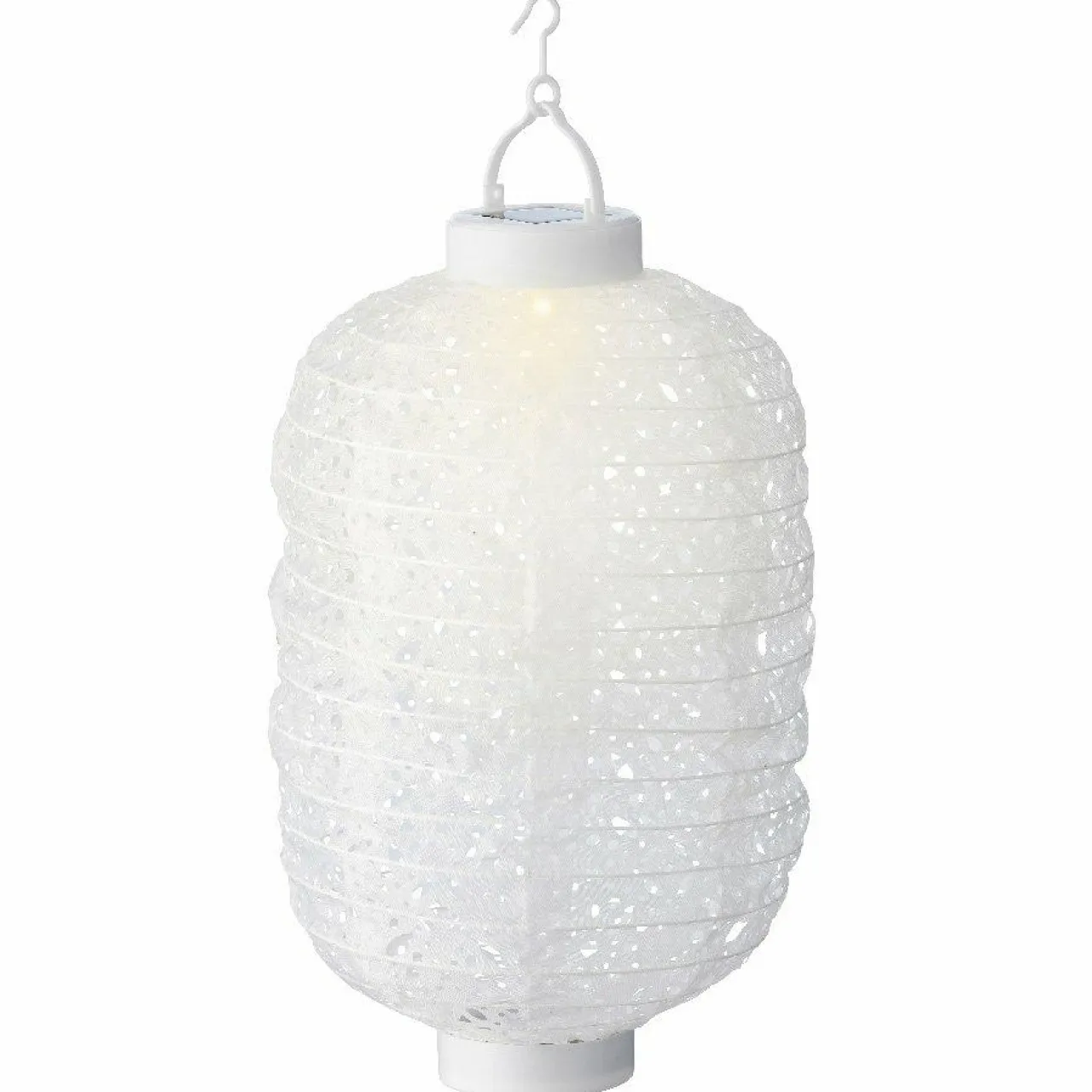 #N/A Lanterne chinoise solaire nylon LED (D20 cm) Ellipse chaud Blanc New