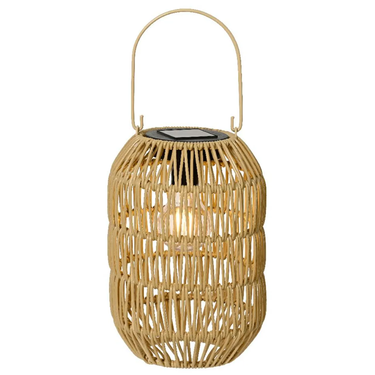 #N/A Lanterne de jardin solaire LED (H24,5 cm)Toscane Naturel Beige New