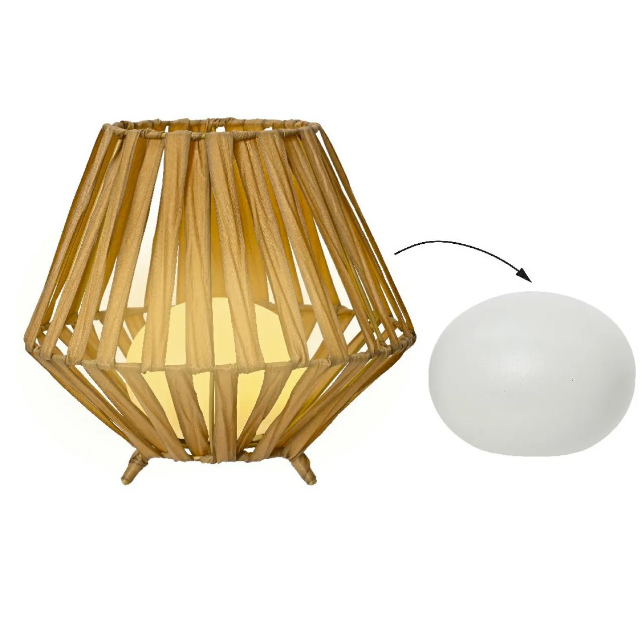 #N/A Lanterne de table solaire LED (H22,5 cm) Augusta clair Marron New