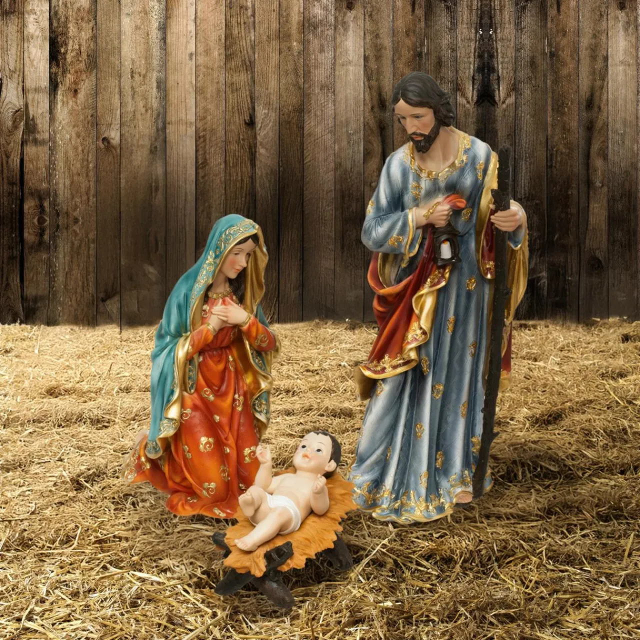 FEERIC LIGHTS Les 3 grands santons (H59 cm) de Teresa Multicolore
