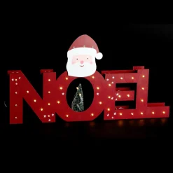 Feeric Lights & Christmas Lettres lumineuses en bois 38 LED (H29 cm) Père Noël Blanc chaud Rouge Sale