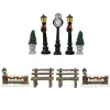 KAEMINGK Lot de 9 accessoires (H12 cm) Aménagement urbain pour village