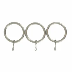 LUANCE Lot de 8 anneaux tringle rideau (D20 mm) Jim mat Argent Outlet