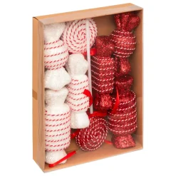 JJA Lot de 8 bonbons Géants (H21 cm) Sucreries festives et Blanc Rouge New