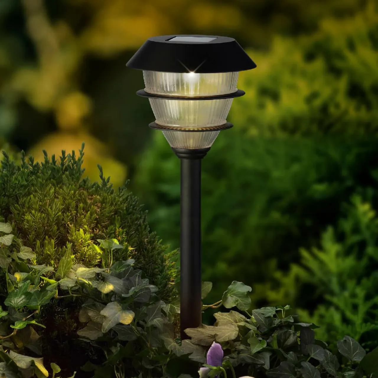 #N/A Lot de 4 bornes de jardin solaire LED (H30 cm) Garden Noir Online