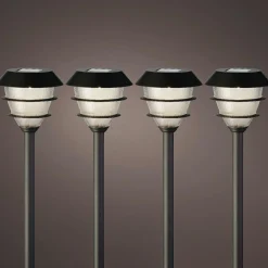 #N/A Lot de 4 bornes de jardin solaire LED (H30 cm) Garden Noir Online