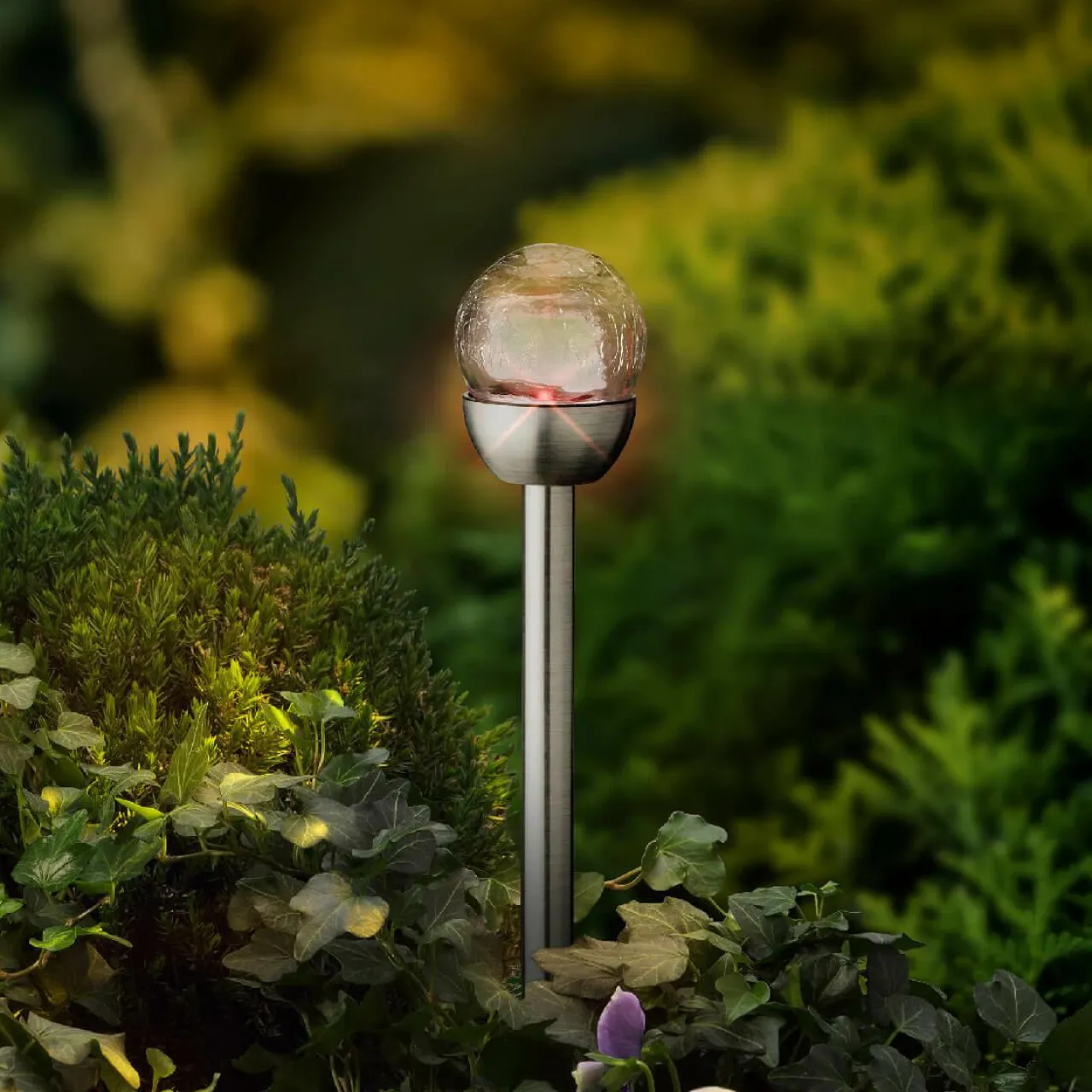 #N/A Lot de 6 bornes de jardin solaires (H24,5 cm) Verre craquelé Multicolore Online