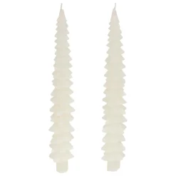 JJA Lot de 2 bougies bâton en cire (H25 cm) Sapin Blanc Best