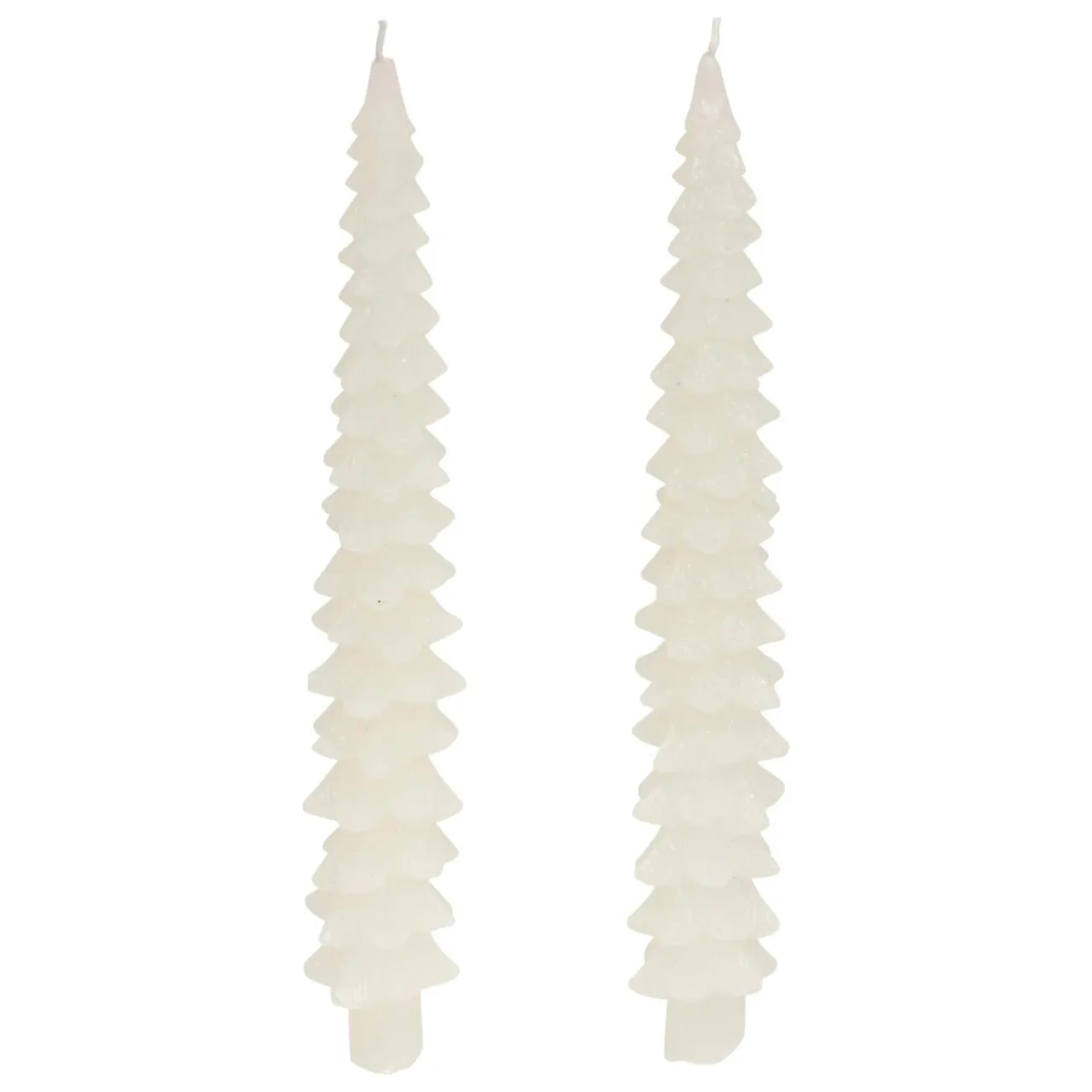 JJA Lot de 2 bougies bâton en cire (H25 cm) Sapin Blanc Best