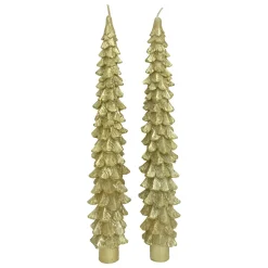 JJA Lot de 2 bougies bâton en cire (H25 cm) Sapin Dé Or Online