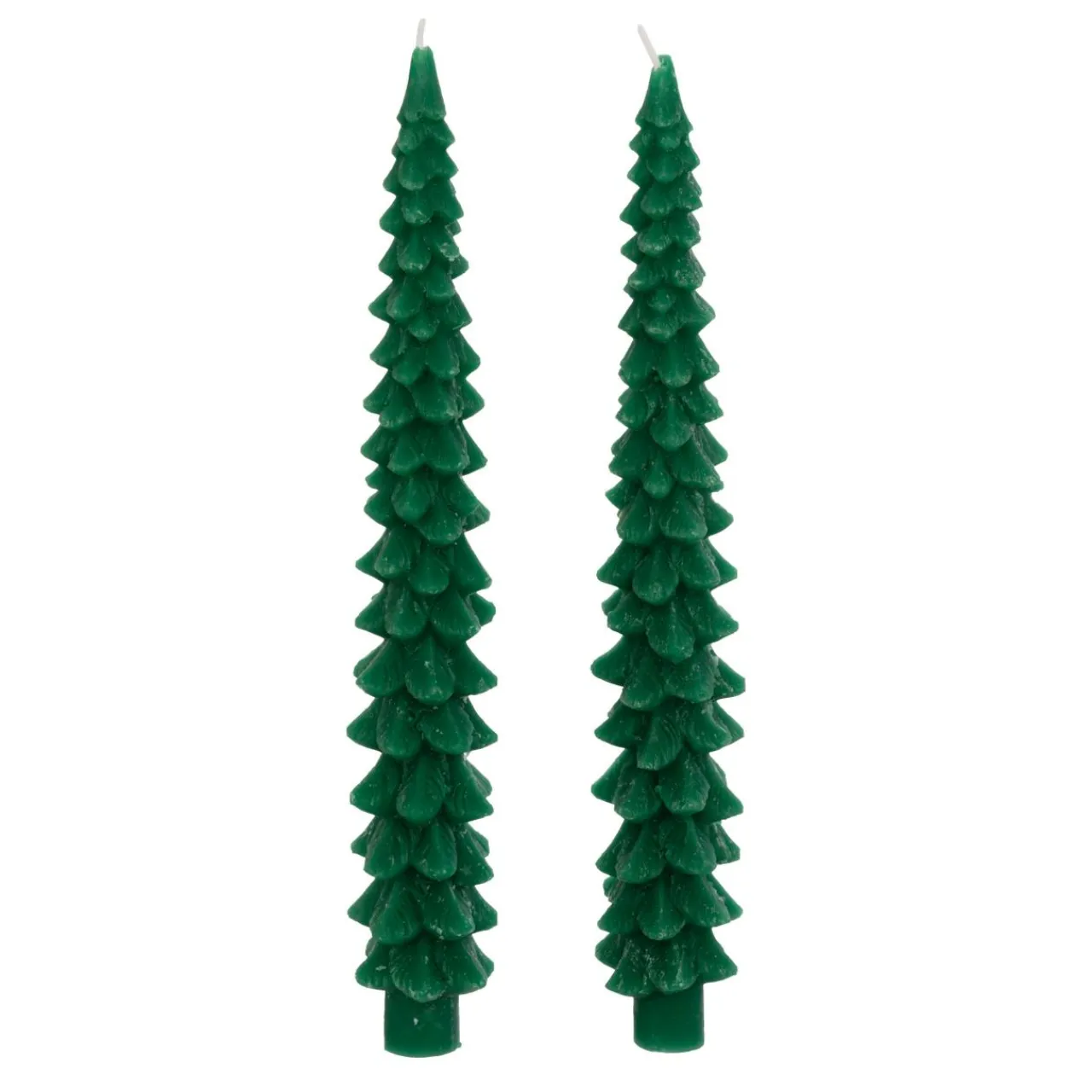 JJA Lot de 2 bougies bâton en cire (H25 cm) Sapin Vert Best