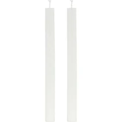 JJA Lot de 2 bougies bâton (H25 cm) Chandelier givré Blanc Sale