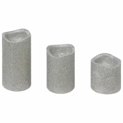 Feeric Lights & Christmas Lot de 3 bougies LED (D5 cm) à paillettes Argent Clearance