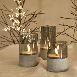 BLACHERE Lot de 3 bougies LED en verre (H15 cm) Charme Blanc chaud Online