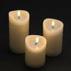 KOOPMAN Lot de 3 bougies LED (H10 cm) Vouy Ivoire Hot