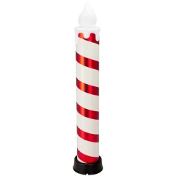KOOPMAN Lot de 2 bougies lumineuses Géantes (H82 cm) Candy Candle et blanc Rouge Sale