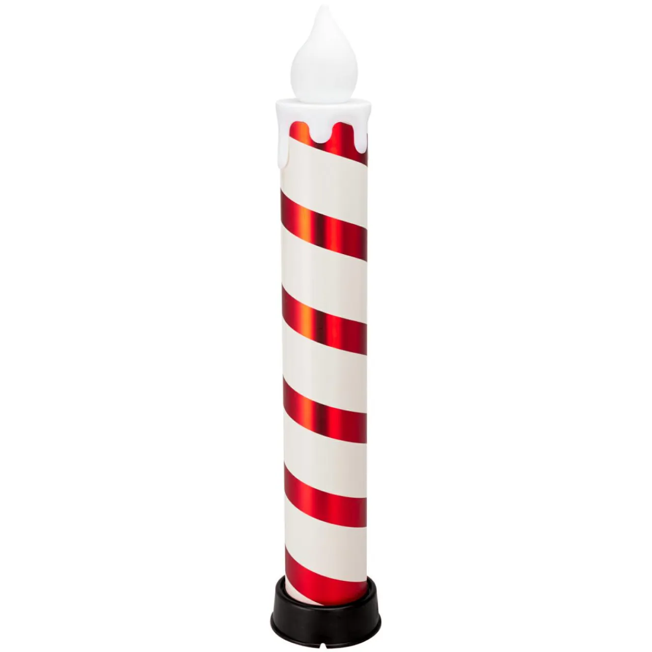 KOOPMAN Lot de 2 bougies lumineuses Géantes (H82 cm) Candy Candle et blanc Rouge Sale