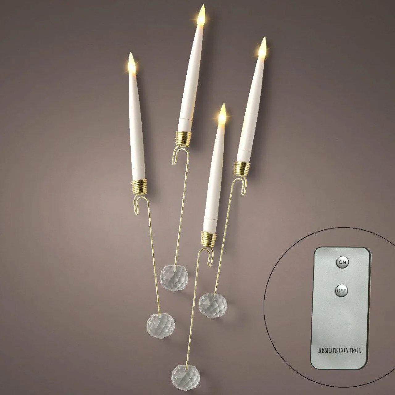 KAEMINGK Lot de 10 bougies à piles (H15 cm) Crystal Blanc chaud Or Discount