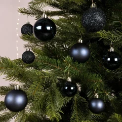 KAEMINGK Lot de 30 boules de Noël Alpine assorties Bleu nuit Discount