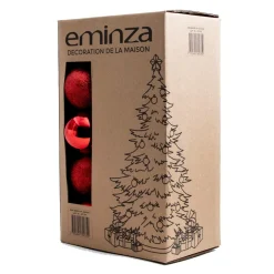EMINZA Lot de 20 boules de Noël assorties New Alpine Rouge Discount