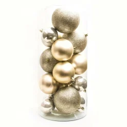 EMINZA Lot de 20 boules de Noël assorties New Alpine Perle Hot