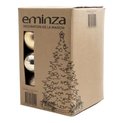 EMINZA Lot de 20 boules de Noël assorties New Alpine Perle Hot