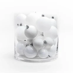 EMINZA Lot de 30 boules de Noël assorties New Alpine Blanc Sale