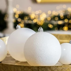 EMINZA Lot de 30 boules de Noël assorties New Alpine Blanc Sale